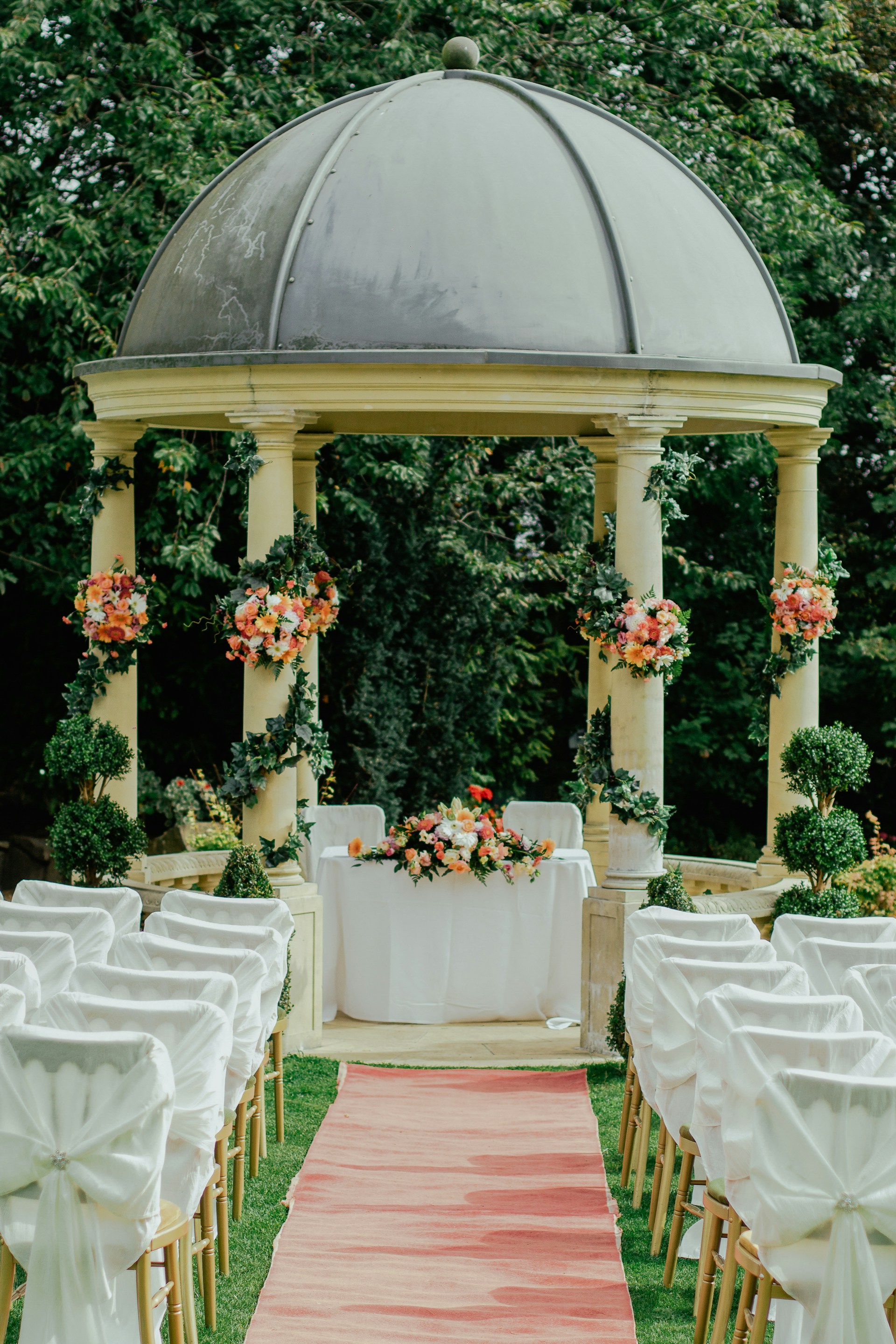 Flower Gazebo with bride and groom table flower gazebo with bride and groom table